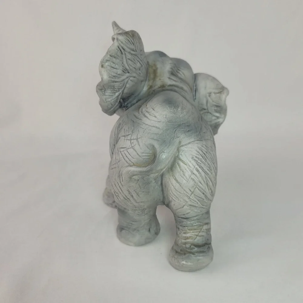 Vintage Andrea by Sadek Gray Ceramic Baby Elephant Figurine
